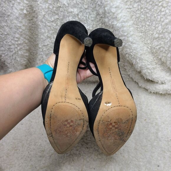 Vince Camuto Akido T Strap Black & Silver Pumps sz‎ 9 - Picture 5 of 7